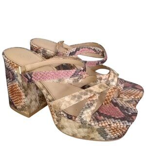 Urban Outfitters Gigi Strappy Platform Sandal Tan Size 6